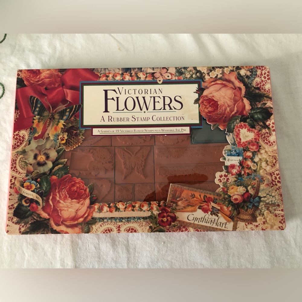 Rubber Stampede Cynthia Hart Victorian Flowers Stamp Set Of 19 In Box